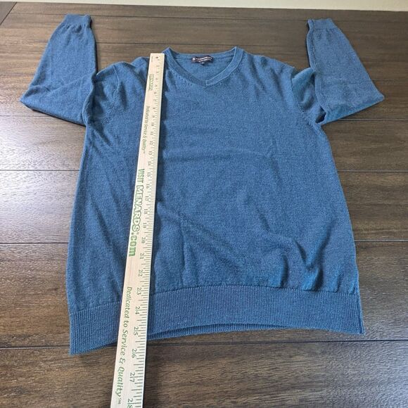 HART SCHAFFNER MARX extra fine merino wool SIZE M SWEATER LS Blue Mens - Picture 6 of 8